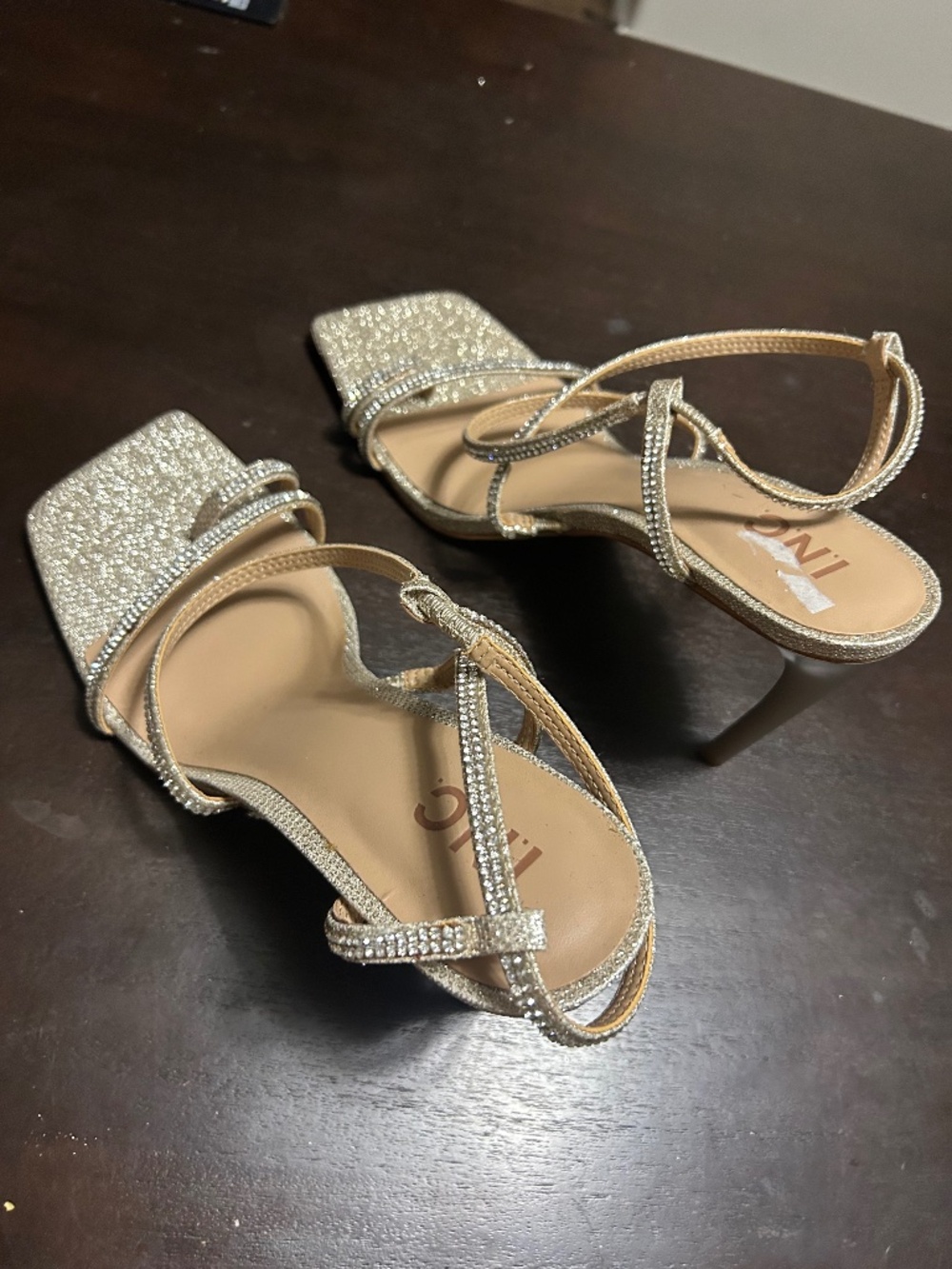 Silver strap heels